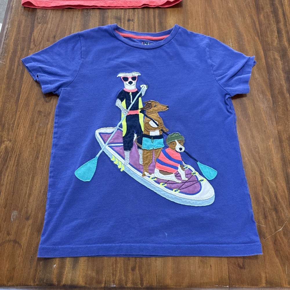 Lot 2 Boys Mini Boden T-shirt Size 9 To 10 Years Dogs Frogs Embroidered - Picture 5 of 7